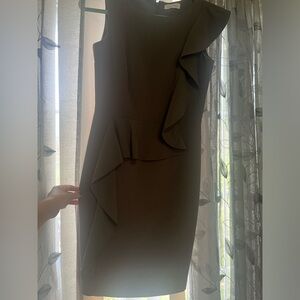 Calvin Klein dark green midi dress